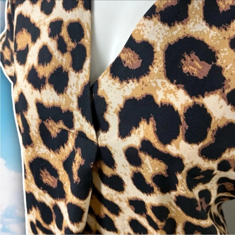 NWT H&M Ecovero Cheetah Print Caftan Dress Beach Resort Cruise Retro Mob Wife - Picture 7 of 13